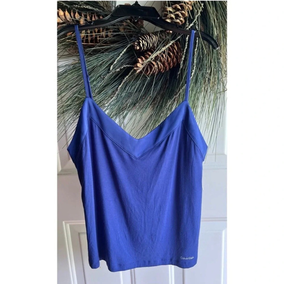 Womens Calvin Klein Blue Modal Sleepwear Camisole Tank Top Undershirt - Picture 1 of 12